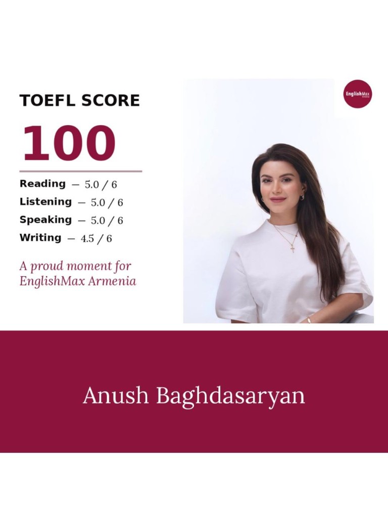 Anush Baghdasaryan — CELPIP score 100