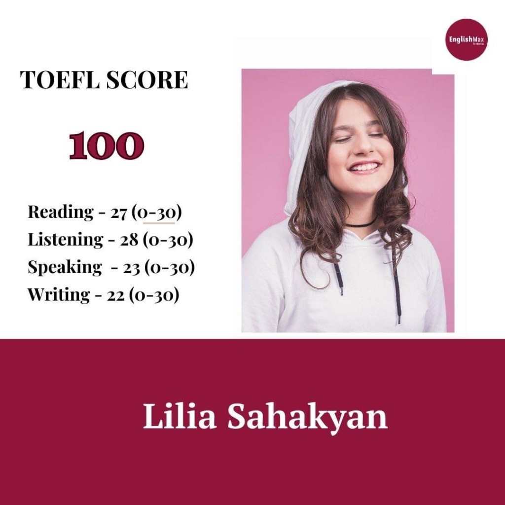 Lilia Sahakyan — TOEFL score 100